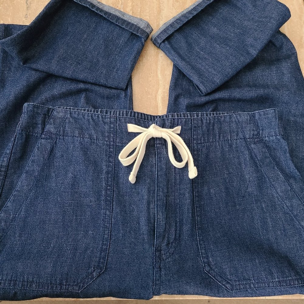 J Crew Tie-waist Denim Camp Pant